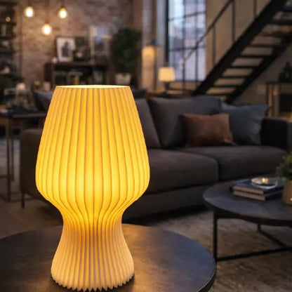 Lampe TULIP — Luminaire nervuré 33 cm, blanc | VRAIJOUR