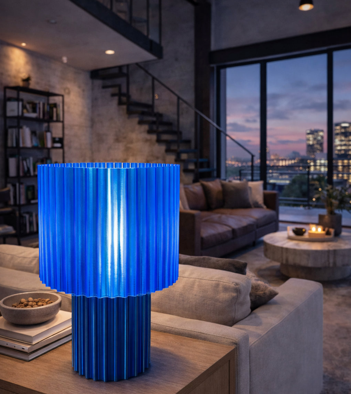 Lampe LOFT — Luminaire cannelé 40 cm, graphique | VRAIJOUR