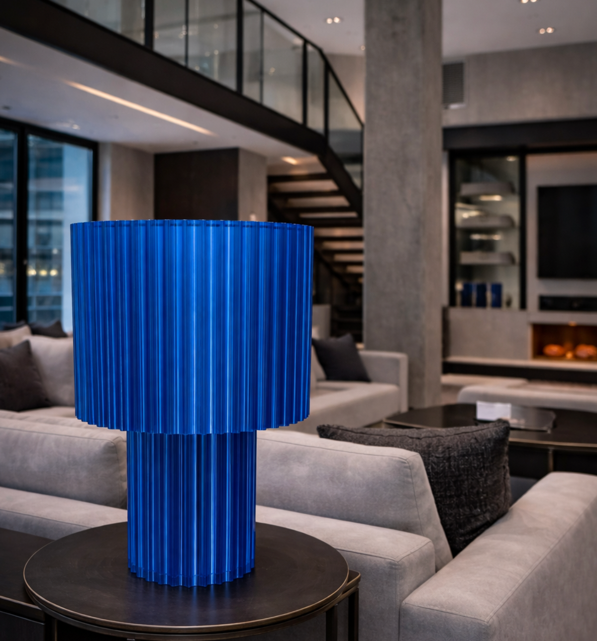 Lampe LOFT — Luminaire cannelé 40 cm, graphique | VRAIJOUR