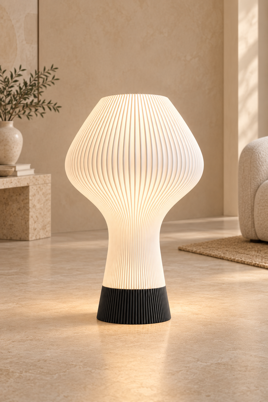 Lampe ANY — Sculpturale nervurée 47 ou 80 cm | VRAIJOUR