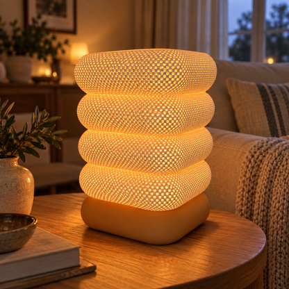 Lampe COCON WHITE — Luminaire sculptural organique blanc | VRAIJOUR