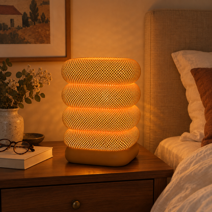 Lampe COCON WHITE — Luminaire sculptural organique blanc | VRAIJOUR