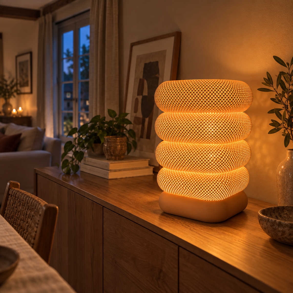 Lampe COCON WHITE — Luminaire sculptural organique blanc | VRAIJOUR
