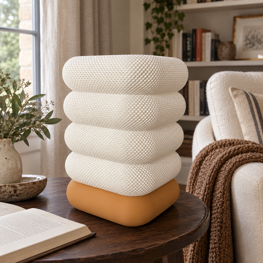 Lampe COCON WHITE — Luminaire sculptural organique blanc | VRAIJOUR