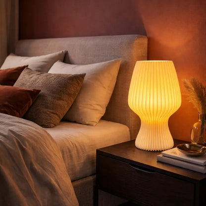 Lampe TULIP — Luminaire nervuré 33 cm, blanc | VRAIJOUR